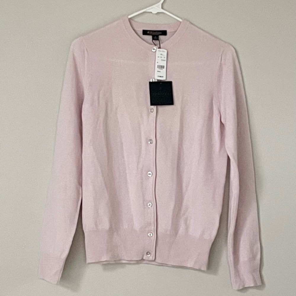 Brooks Brothers Light Pink 100% Cashmere Cardigan Sweater NWT